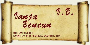 Vanja Bencun vizit kartica